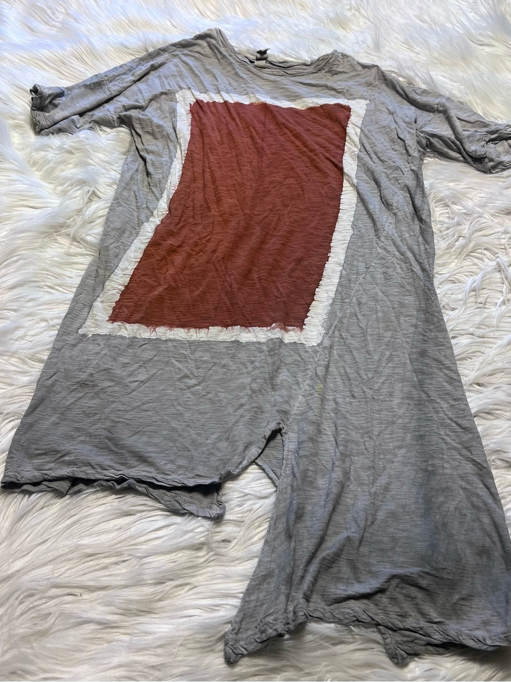Gilda Midani grey dress with Rust Red Front Panel